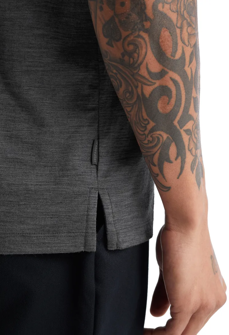 Icebreaker Mens Tech Lite II Short Sleeved Polo Top - Gritstone Heather-4